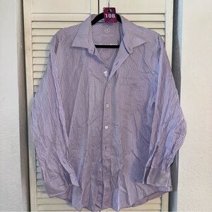 Bugatchi Men's Lavender Checkered Button Down Shirt
